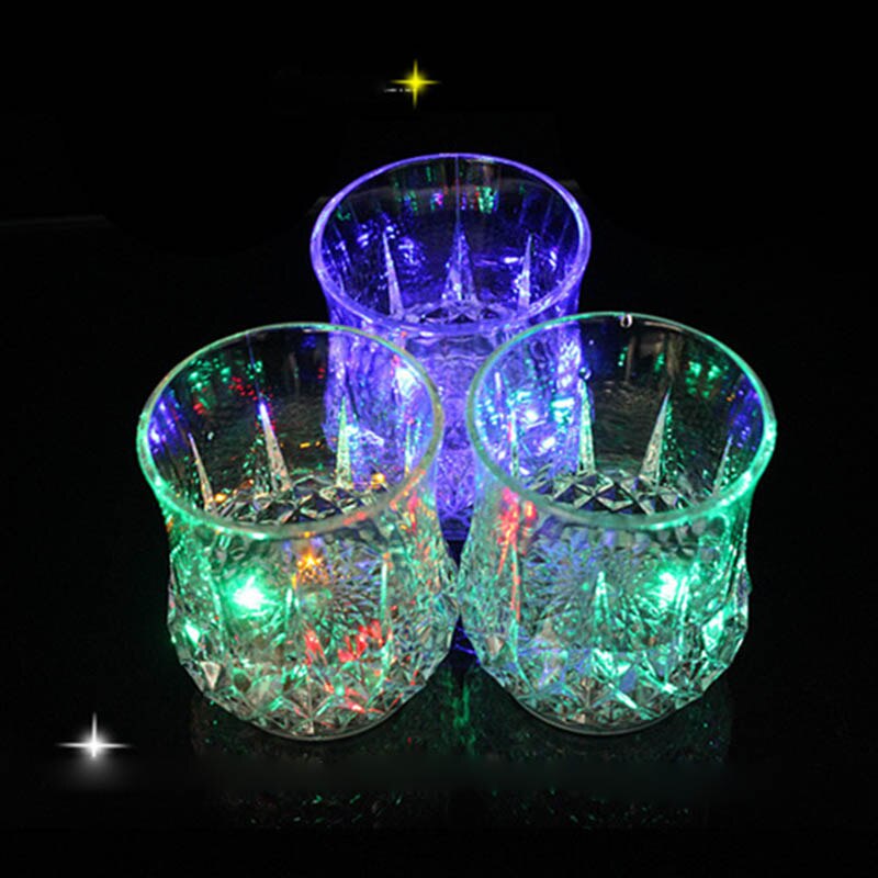 Liquid Activated Multicolor LED Glasses LED Flashing Juice Glass 200-300ML LED Drink Cup Flash Cups Led Glasses Drink Cup