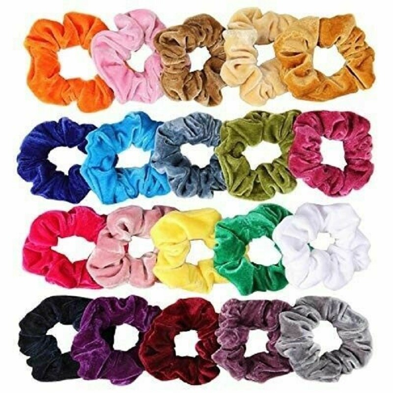 1pc sólido senhora veludo cabelo scrunchies anel feminino meninas elástico cabelo bandas de borracha acessórios para mulher rabo de cavalo titular