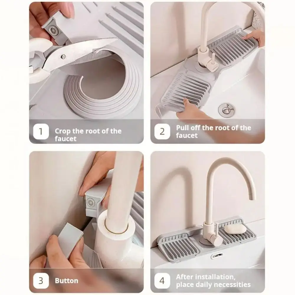 1Pcs Drying Pad Faucet Mat Countertop Protector Water-absorbent Draining Mat Silicone Wear Resistant Quick-drying Sink Mat