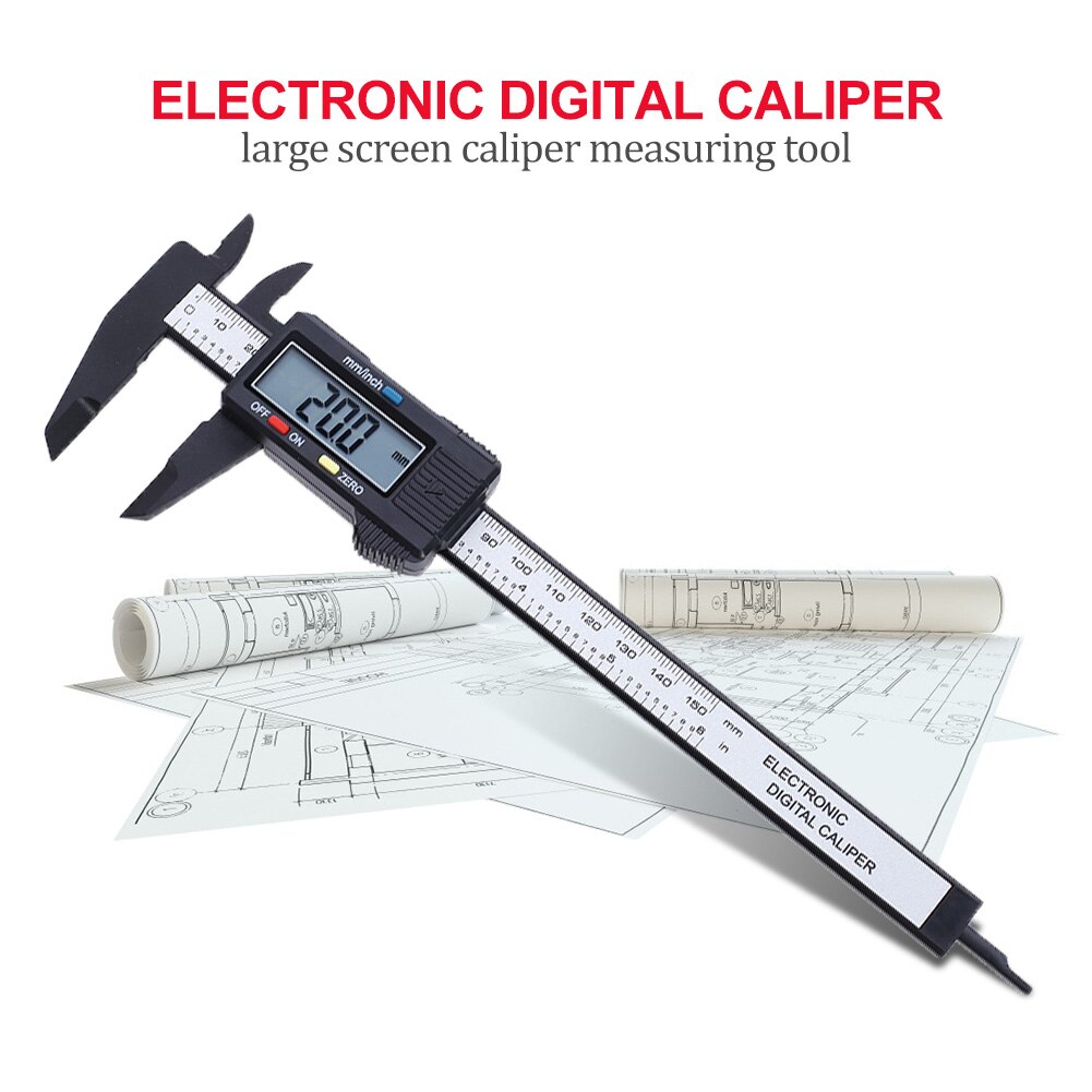 Electronic Digital Display Plastic Vernier Caliper Accuracy Gauge 0-150mm Micrometer Instrument Vernier Calipers Measuring Tool