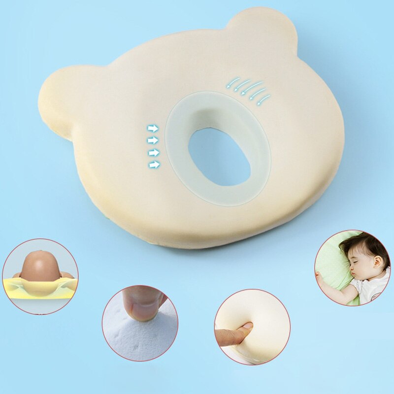 Oreillers ergonomiques en mousse à mémoire de forme pour bébé, respirables, pour empêcher la tête plate des -nés de 0 à 12M