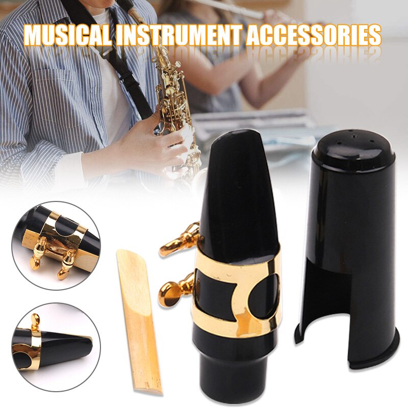 Alto Saxophone Mouthpiece Kit with Cover Metal Ligature Reed Musical Instrument Accessories