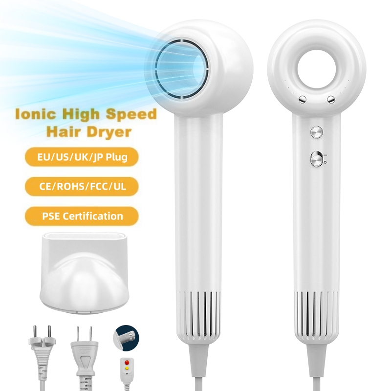 Nopeat hiustenkuivaajat negatiivisten ionien hiustenhoitoon nopeasti kuivaava ammattimainen lehdetön hiustenkuivaaja henkilökohtainen muotoilulaite salonkilaite: Valkoinen / Meille