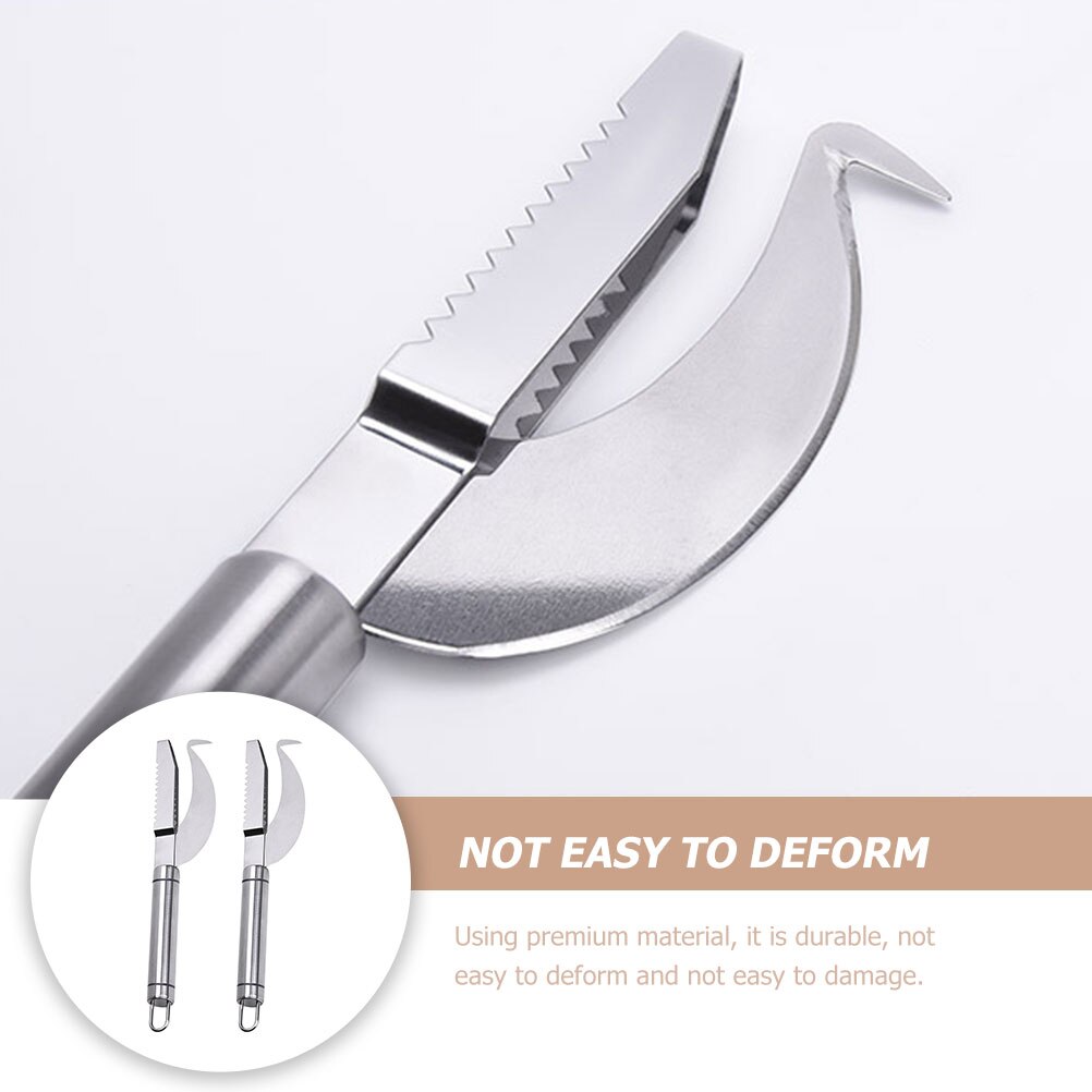 2pcs Convenient Fish Scale Scrapers Fish Cutters Fish Cleaning Gadgets (Silver)