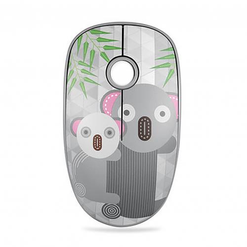 2,4G 1000DPI Animal lindo ratón inalámbrico de los niños adultos mecánica Gamer ratón para ordenador portátil silencioso Mini ratón inalámbrico: Grey