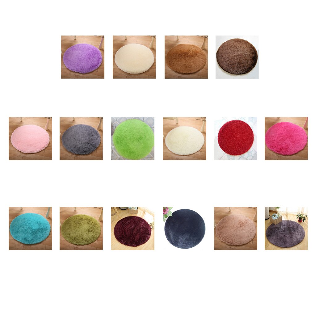 Mode Zachte Shaggy Gebied Ronde Woonkamer Slaapkamer Vloer Mat 0.3M Meerdere Kleur