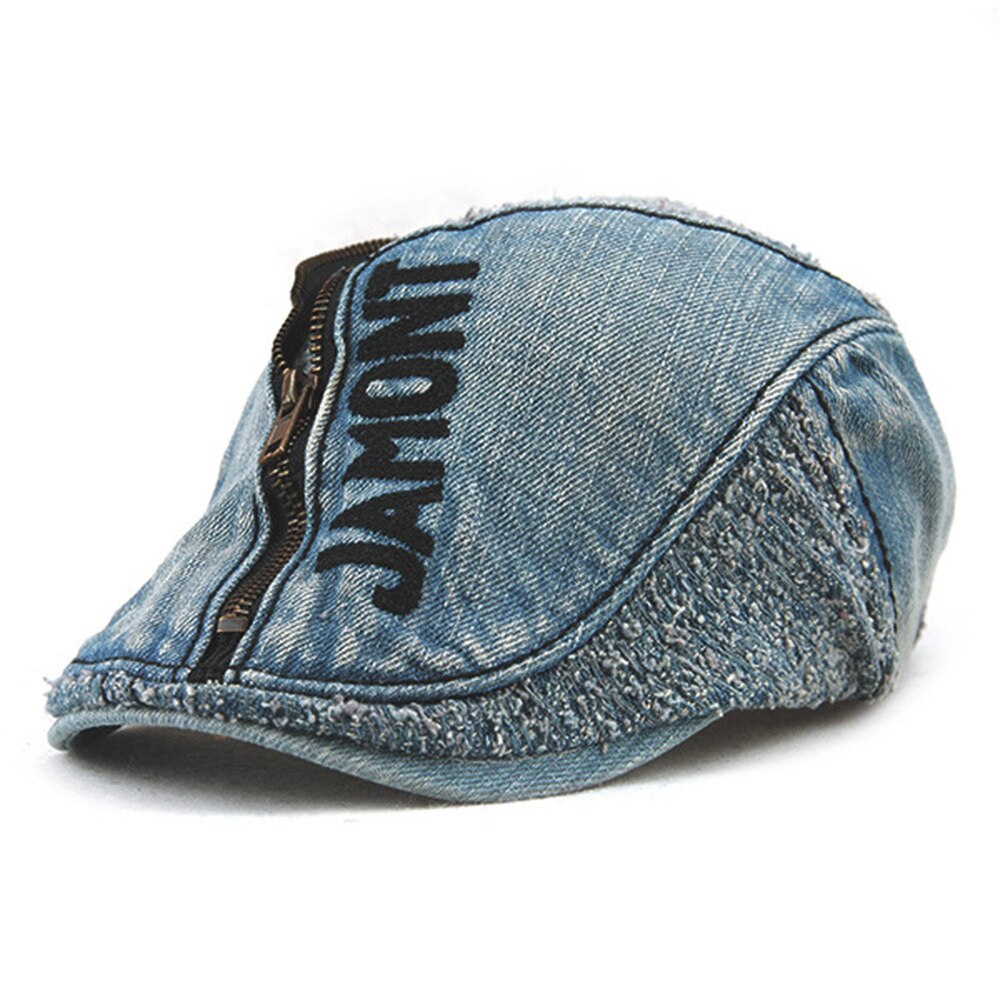 Märkestvättad denim tidningspojkemössor män casual golf peaked hatt vintage baker boy keps andnäbb visir cabbie hattar för kvinnor