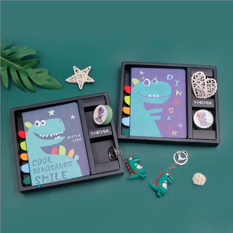 Cartoon little dinosaur hand ledger set color page note notepad color diary student birthday graduation