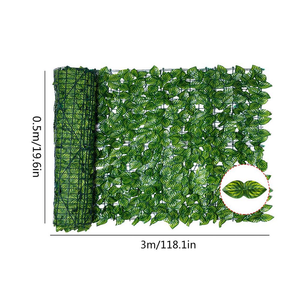 0.5x3M Artificial Leaf Garden Fence Screening Roll UV Fade Protected Privacy Artificial Fence Wall Landscaping Ivy Fence Panel