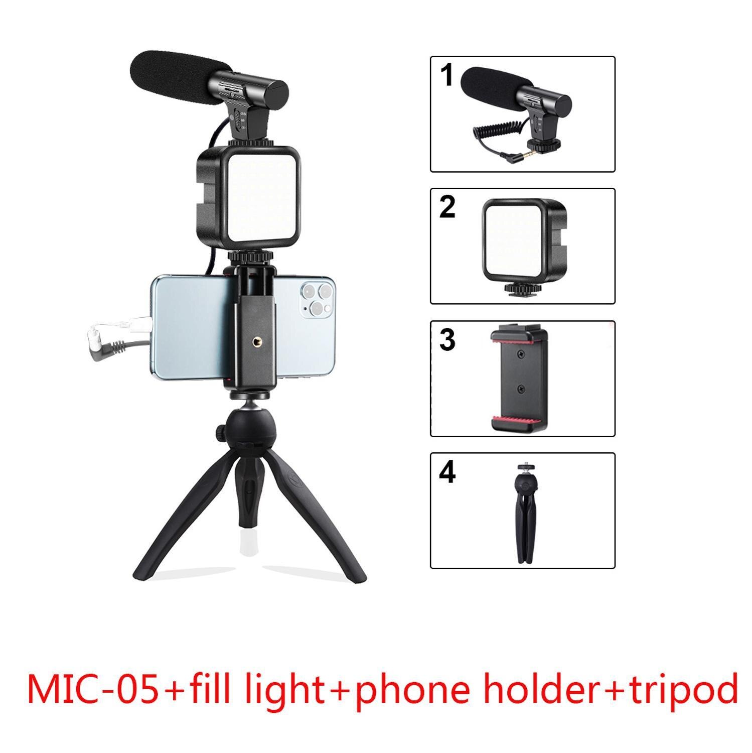 Mamen 36 leds video lys på kamera fotostudio belysning sko led vlog fyld lys lampe til smartphone dslr slr kamera: Pakcage 6