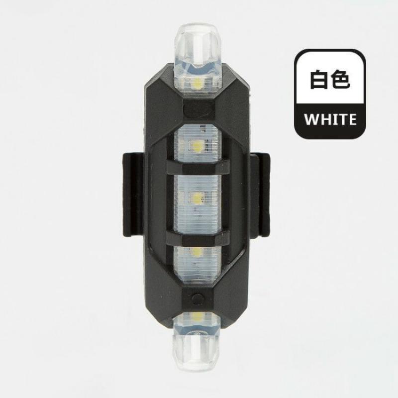 Oplaadbare USB LED Fiets Achterlicht Achterlicht MTB Veiligheidswaarschuwing Fiets Voor Achter Licht Fiets Lamp: White Light