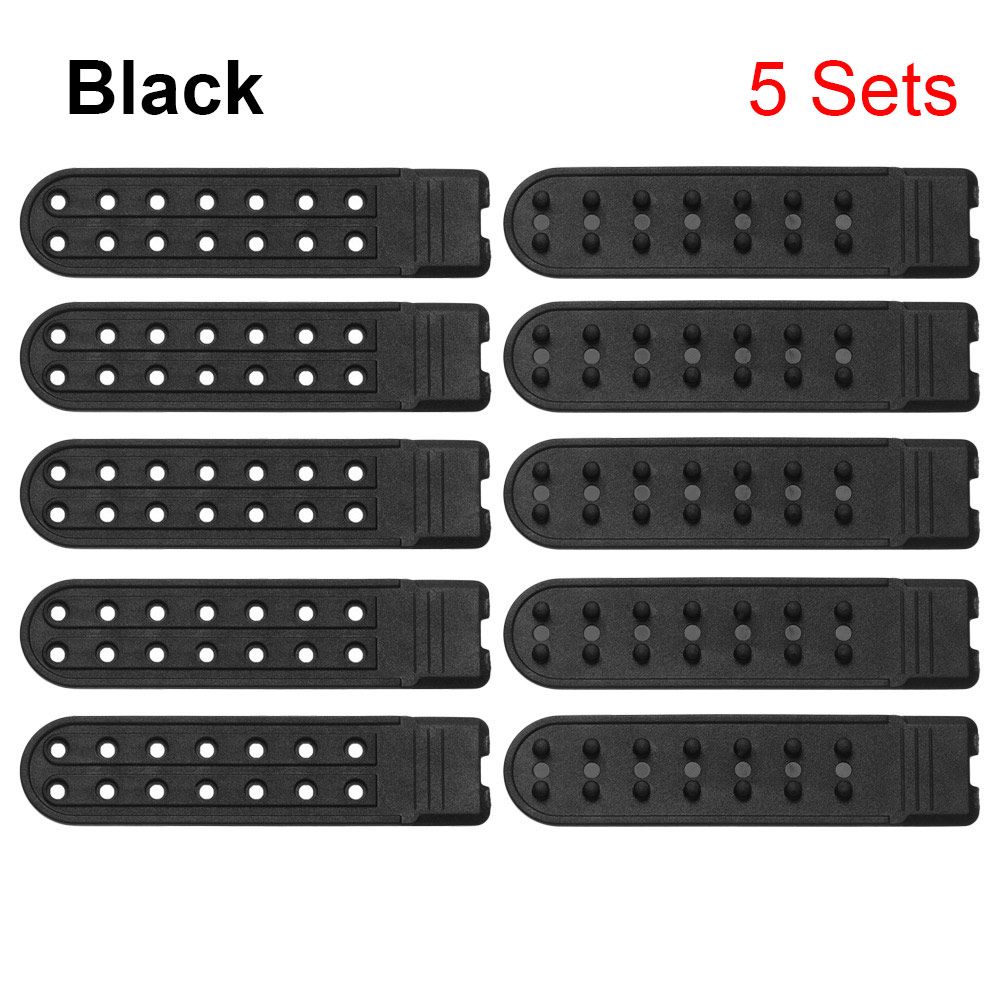 5Sets Hysterese Strap Ersatz mit 7 Löcher Bunte Hut Reparatur Verschluss Schnalle Clip Extender für Baseball Kappe Hut Zubehör: Double row black