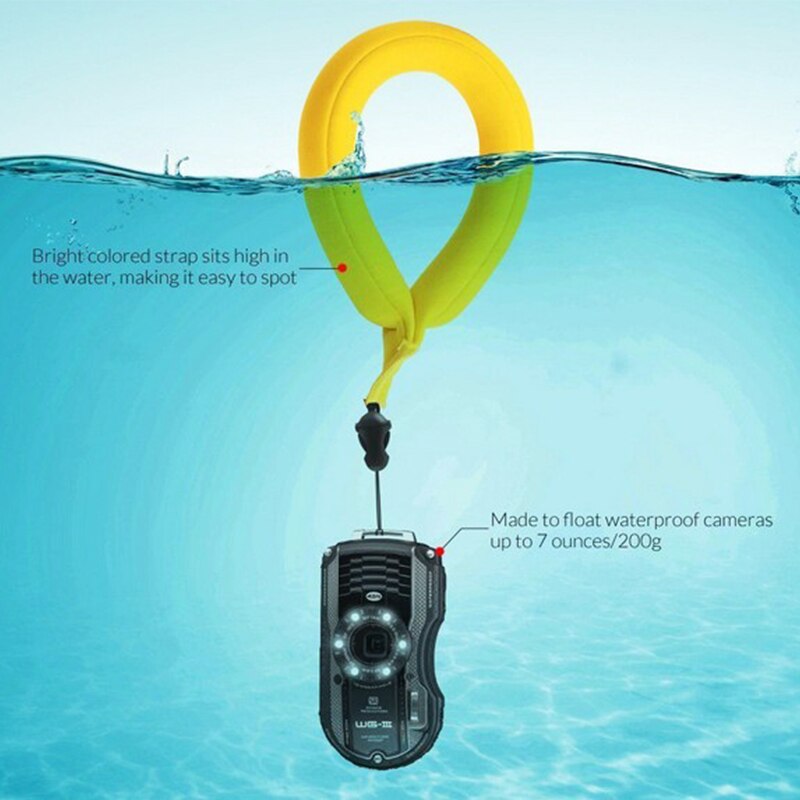 Geel Waterdichte Drijvende Polsband Digitale Camera Drijfvermogen Armband Drijfvermogen Wrist Strap Universal Voor Mobiele Telefoon Camera 'S