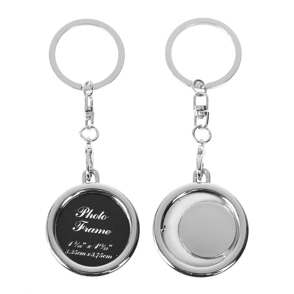 1PC Metal Alloy Insert Photo Picture Frame Keyring Keychain Fob Love