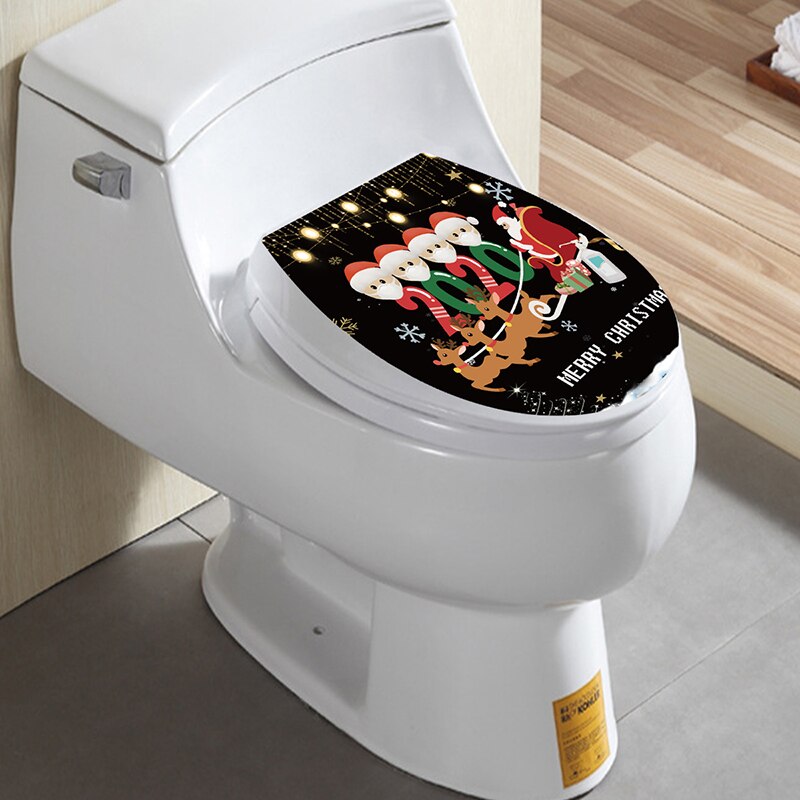 Kerst Decoratie Wc Stickers Koelkast Stickers Venster Muurstickers Badkamer Huishoudelijke Rood Zwart Groen Stijl: 02