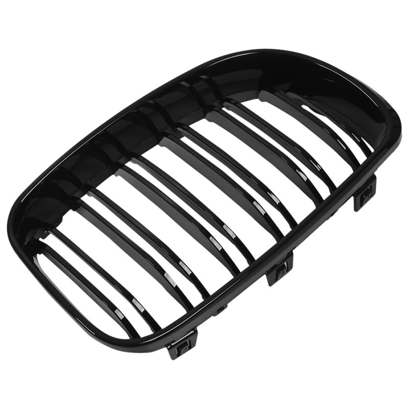 Glänzend Schwarz Dual Lamellen Niere Grill Ersatz für BMW E81 E87 E82 E88 120I 128I 130I 135I Ausgewählt 2007