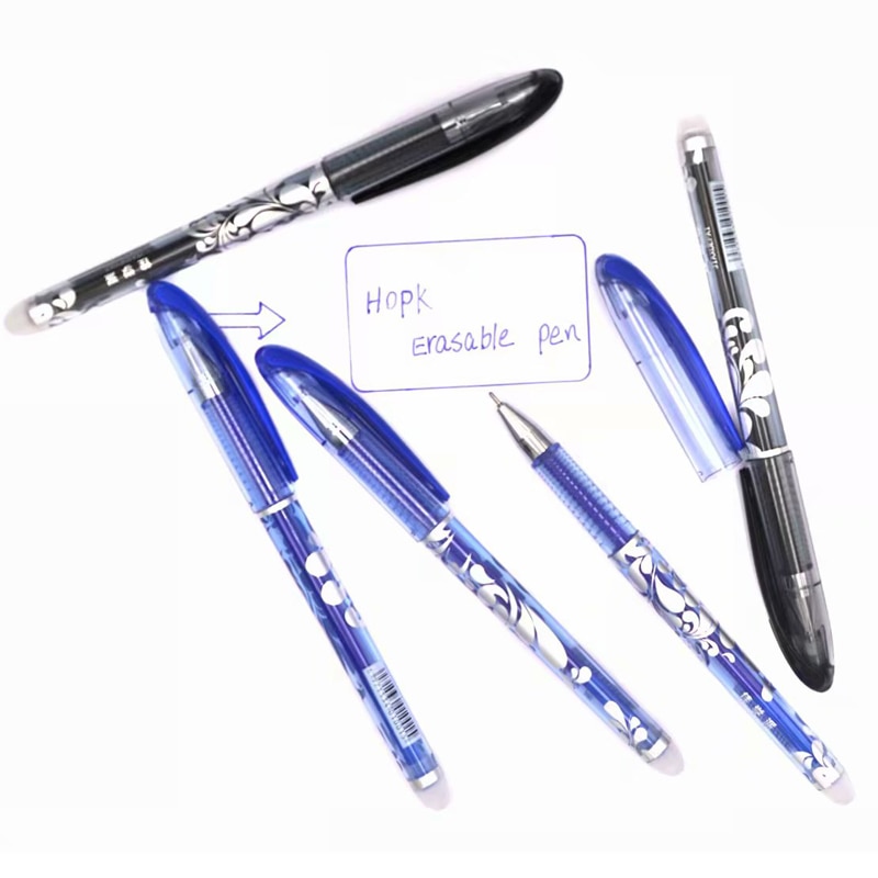 12pcs/box Luxury Erasable Pen Set 0.5mm Blue Black Ink Ballpoint Pen for School Supplies Student Writing Exam Stationery Pens