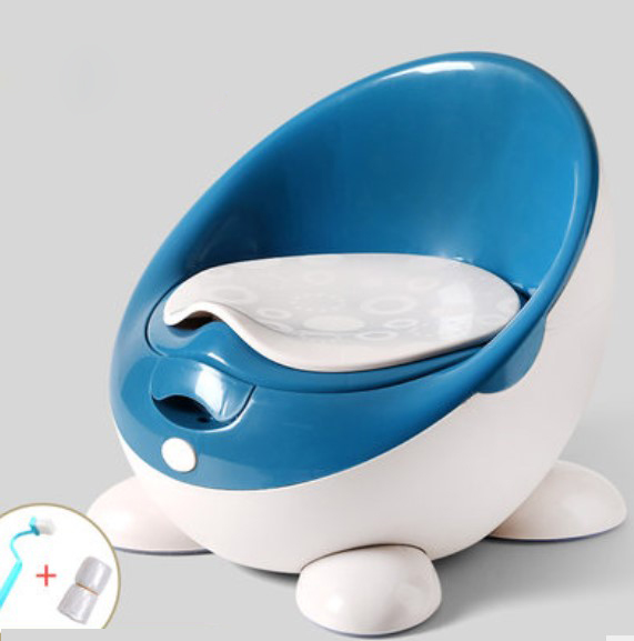 Soft Baby Potty Toilet Training Seat Portable Plastic Infant Potty Trainer Kids Indoor WC Baby Potty For Free Potty Brush: Blue