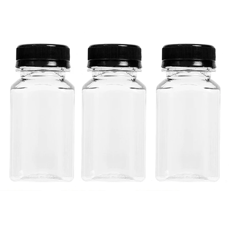 150/500ml tomme plastik drikkebeholdere med sorte skruelåg, genanvendelige til køkkenkøleskab, spiritus, mad, sovs, emballage: Multi