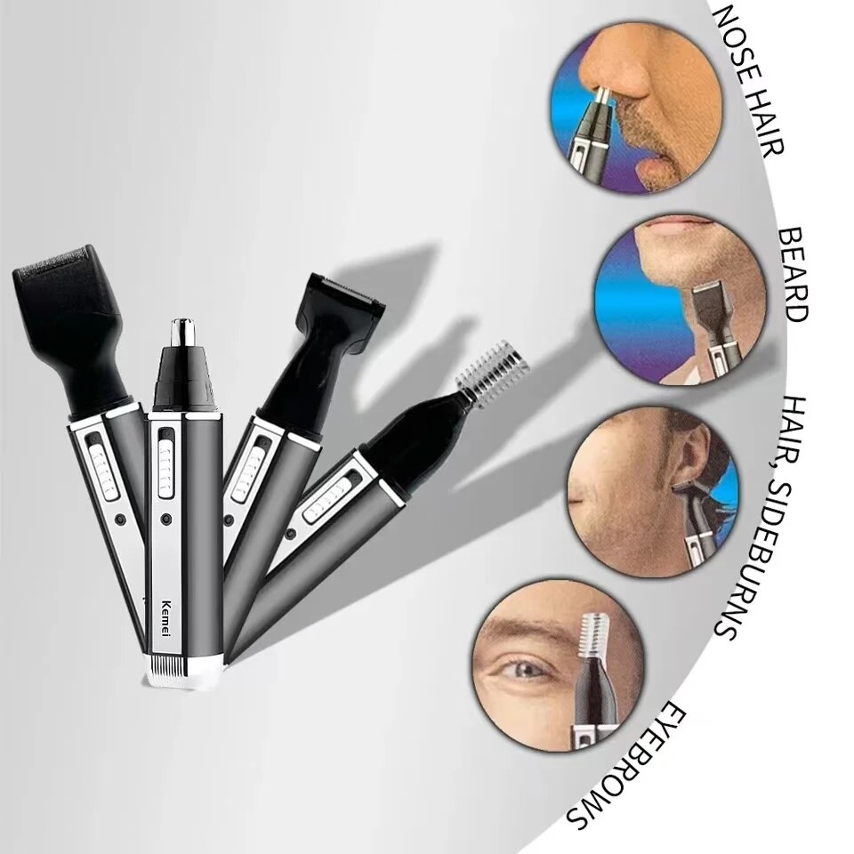 Kemei 4 In 1 Electric Rechargeable Nose And Ear Hair Trimmer Shaver Personal Care Tools For Men KM-6630