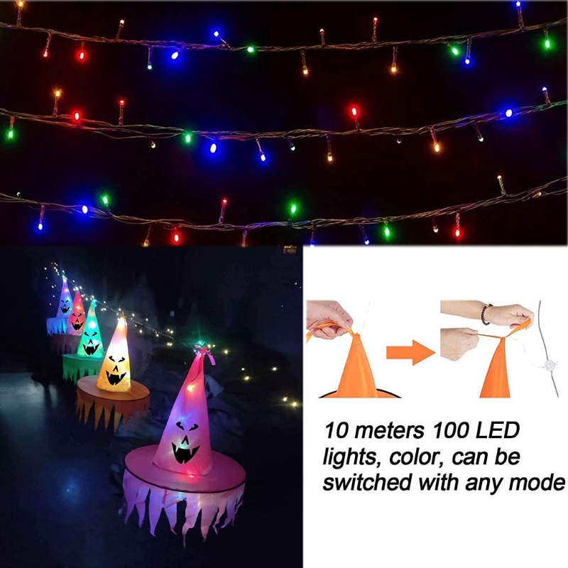 Neuartiger, mit leds leuchtender hexenhut aus kunststoff – festivalzubehör für kinder