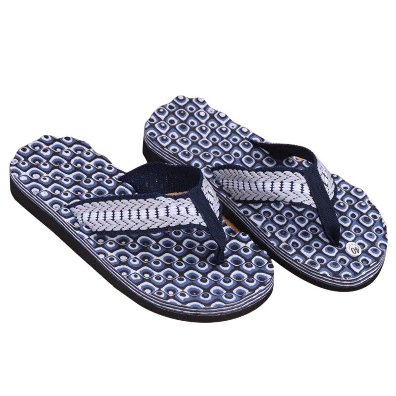 Summer Men Flip Flops Beach Sandals Anti-Slip Zapatos Hombre Casual Shoes: Blue / 41