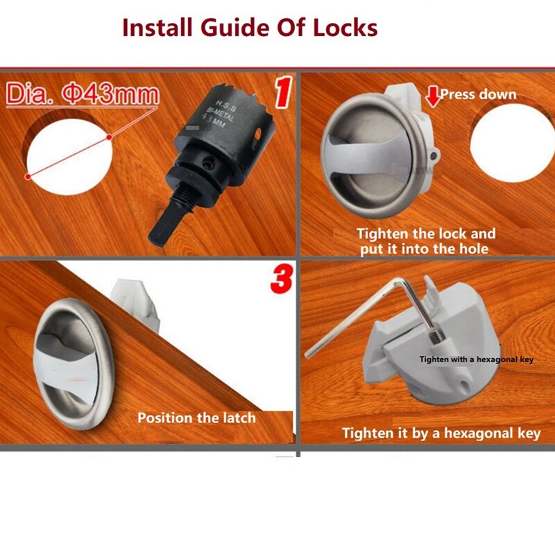 Toilet Bathroom Door Lock for RV Caravan Motorhome Windows Cabinet Drawer Yacht Dining Car Accessories