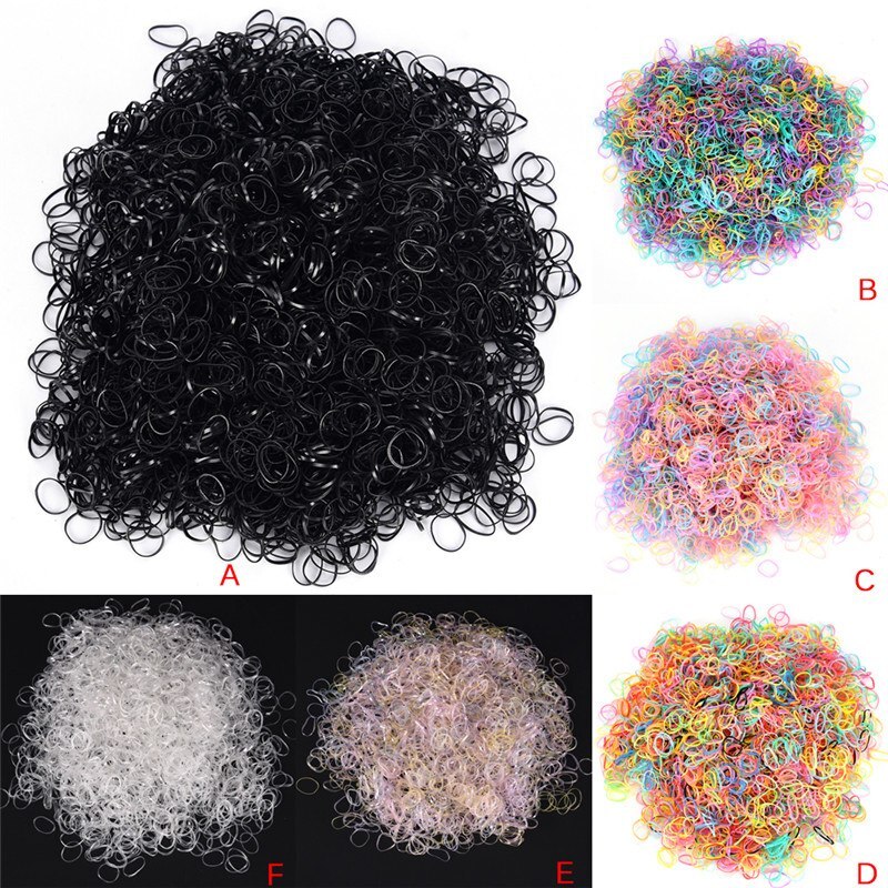 3000 unids/bolsa de sujetadores de pelo de TPU para bebé, bandas de goma elásticas, lazos de goma para niñas, soporte de papelería, suministros de oficina y escuela