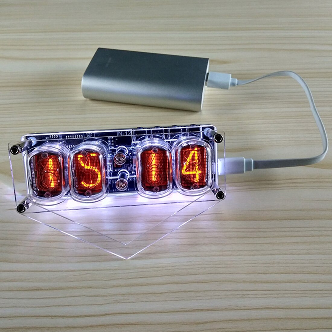 Diy Glow Buis Klok Base Vier Digitale Gloed Buis Klok Voor Gloed Buis (Geen Glow Buis) voor Kinderen Kinderen Speelgoed-Geavanceerde Versie