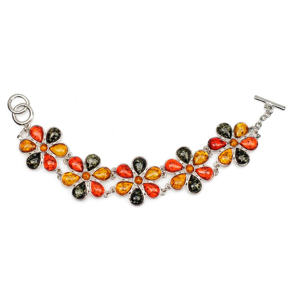 chaude belle fleur baltique créé miel multicolore lien femmes Bracelet de mariage Bracelet L80401