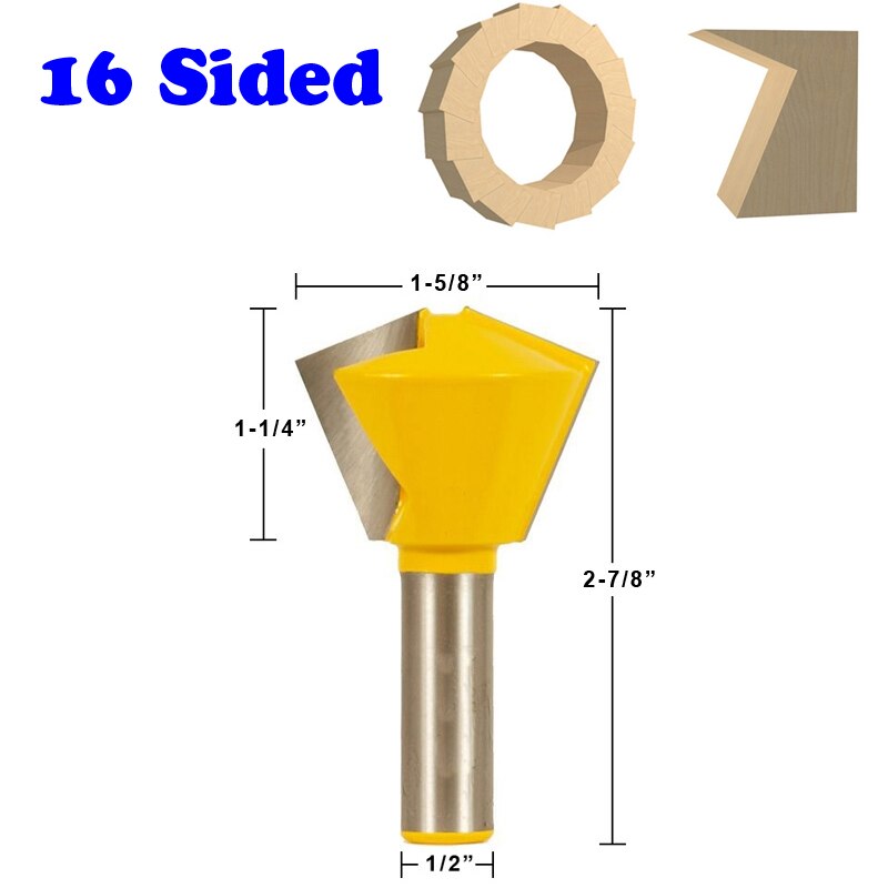1 PC 1/2 "tige 6 face 8 face 12 face 16 face Multi face colle Joint routeur ensemble-15330
