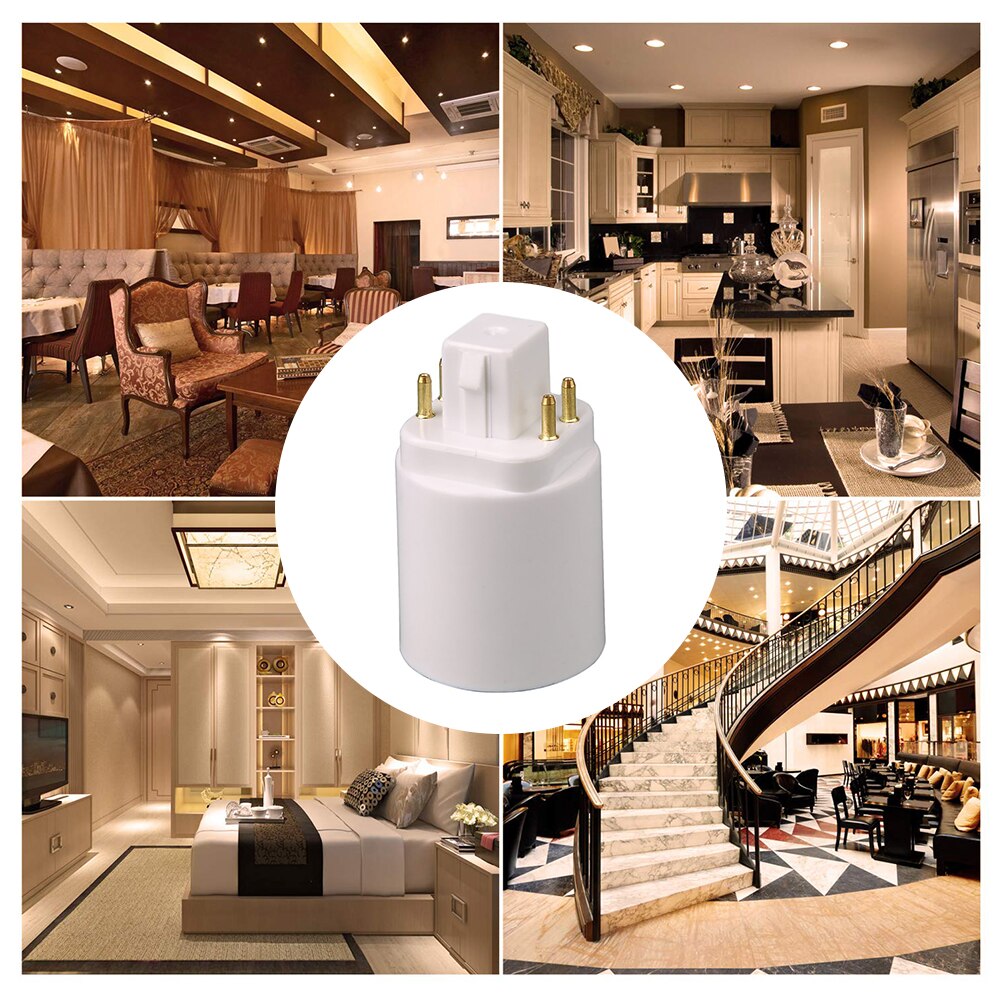 LED Light Lamp Adapter Fireproof Plastic Converter GX24Q-E27 Adapter Conversion Socket Light Bulb Adapter