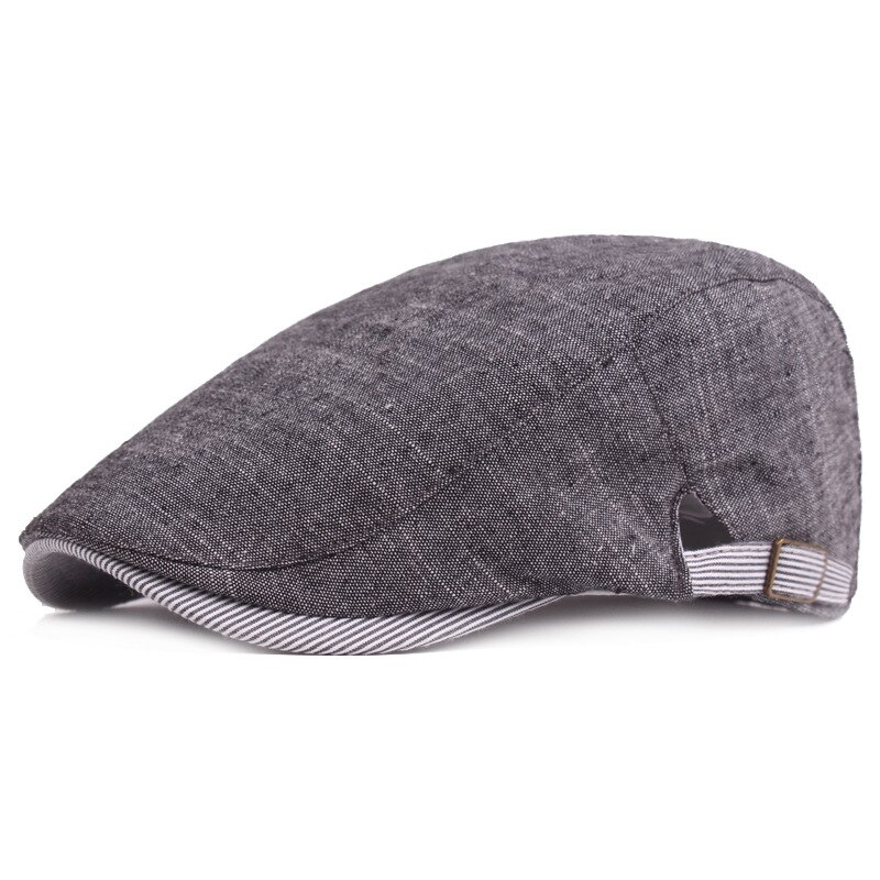 Gorras de algodón de nivel superior para hombre, Boina, gorra Gatsby, gorra plana de verano y otoño, sombreros de conductores para adultos jóvenes: black