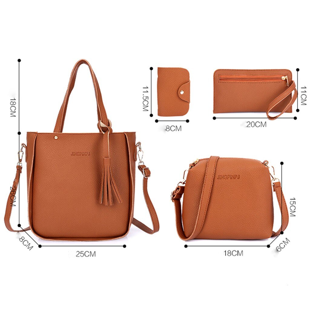 Vrouw Zak 4 Stuks Patroon Lederen Handtas Crossbody Messenger Kaart Pakket sac belangrijkste femme borsa donna bolso mujer torebka damska