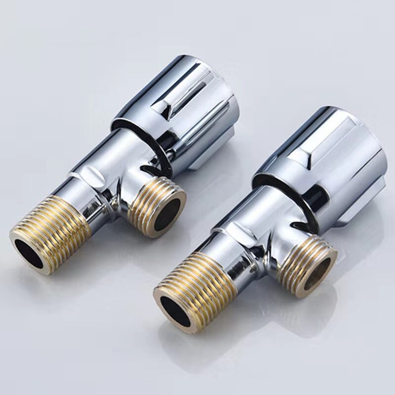 Copper Angle Stop Valve and Cold Water Stop Valve Quick Open Faucet Valve for Bathroom Kitchen Toilet Sink G1/2