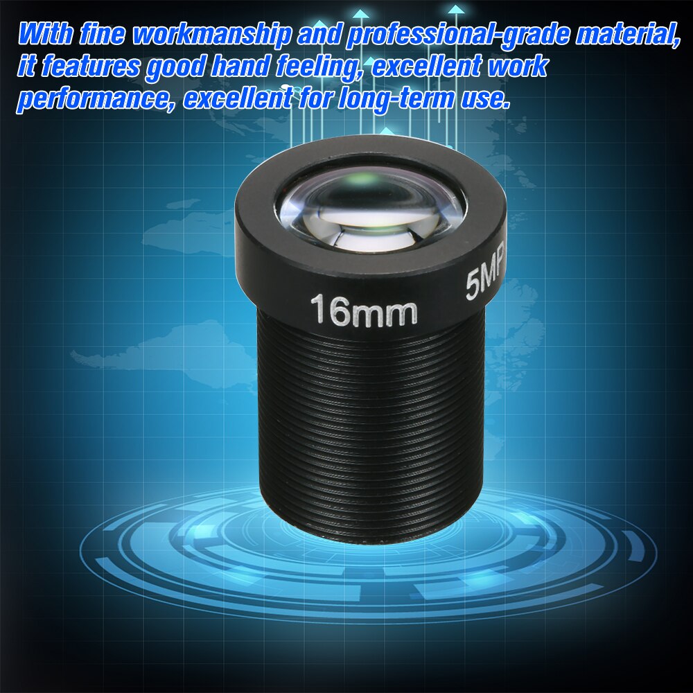HD 5,0 megapíxeles 5MP 16mm M12 CCTV Board Lens IP Camera Lens F2.0 Iris fijo M12 * P0.5 1/2. 5 "formato de imagen 96 grados ángulo de visión