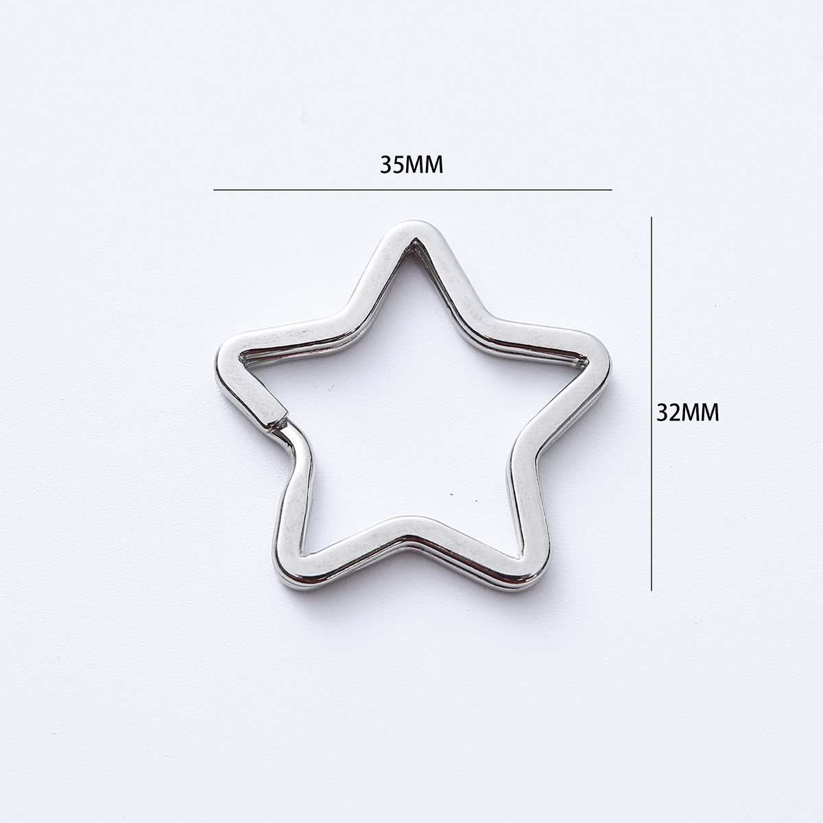 5/10/20/50 Uds llaveros de Metal llavero en forma de estrella de amor llaveros de anillo abierto para fabricación de joyería suministros para manualidades DIY: # 7 / Cobre