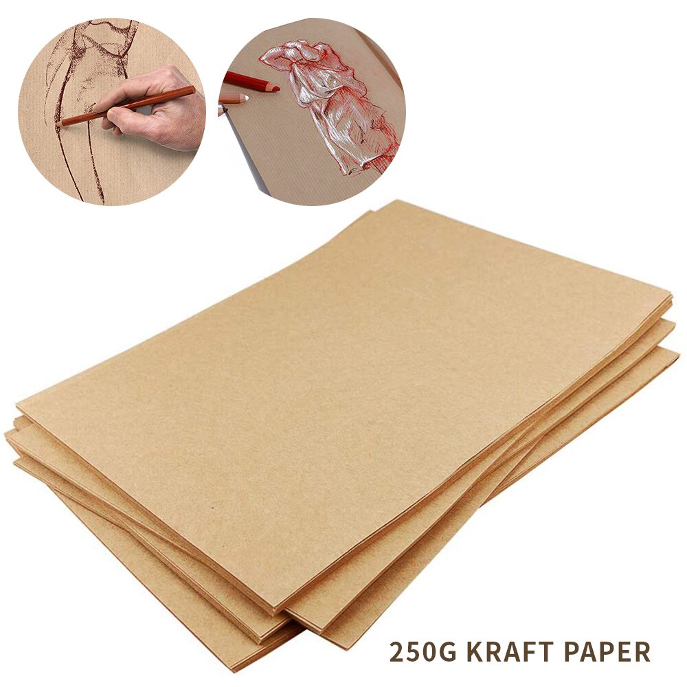 250gsm A4 Natural Kraft Paper Diy Handmade Packing Paper Drawing Sketch Thick Hard Cardboard Stationery Supplies