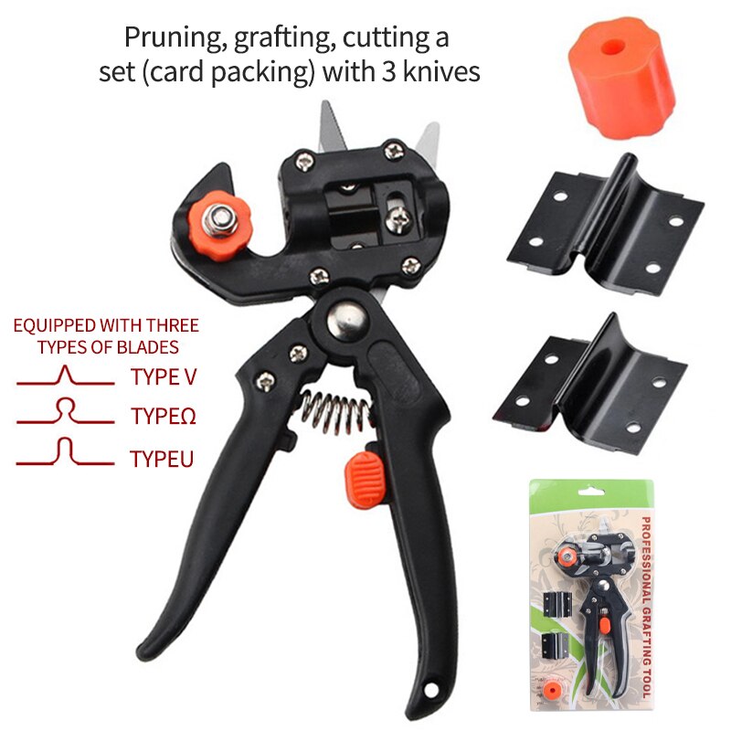Grafting Pruner Garden Grafting Tool Branch Cutter Secateur Pruning Plant Box Fruit Tree Grafting Scissor Tool Kit: Type B