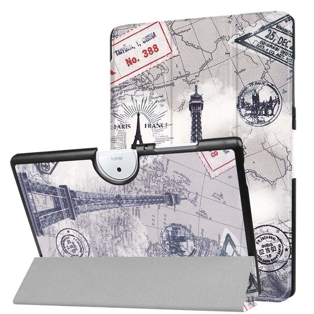 3in1 Magnetic Protective Cover Print Folio Stand PU Leather Case For Acer Iconia One 10 B3-A40 B3 A40 10.1'' Tablet +Film+Pen