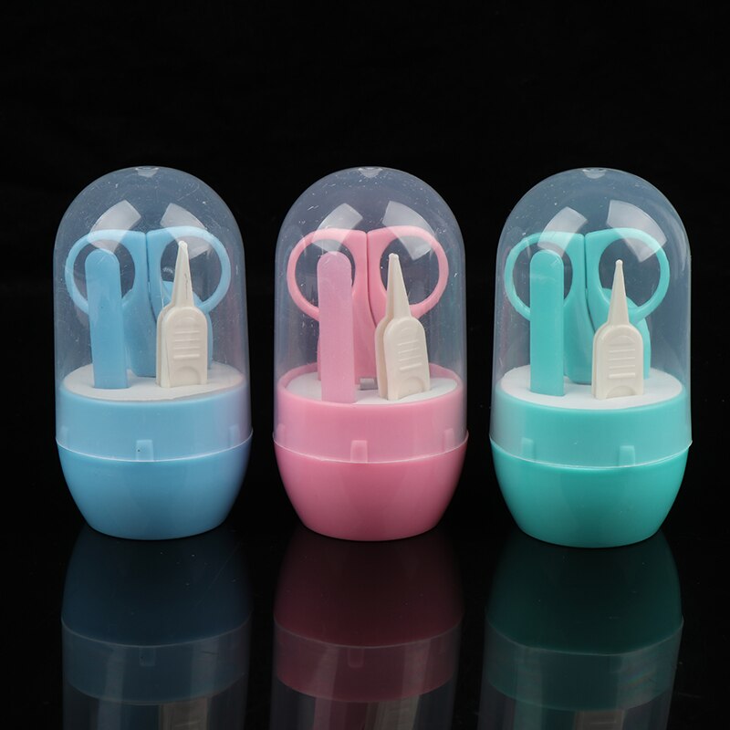 1 Set portátil Set de cuidado de uñas de bebé salud Kits recortador de dedos infantil tijeras de uñas Clippers de dibujos animados Animal caja de almacenamiento
