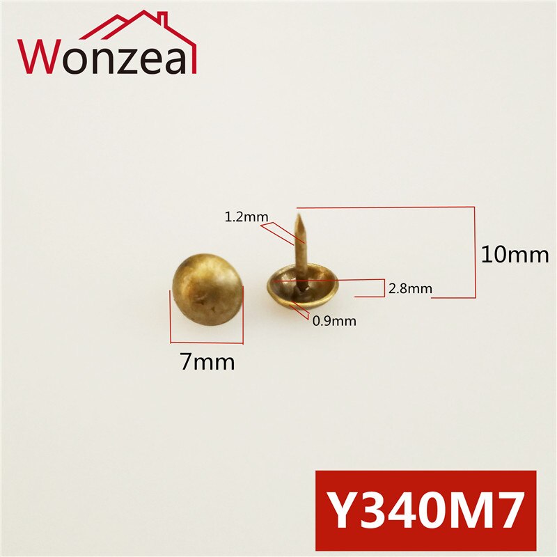 100pcs Small Antique Brass Bronze Upholstery Nail Jewelry Wine Case Box Sofa Decorative Tack Stud Pushpin Doornail Hardware: 7x10mm
