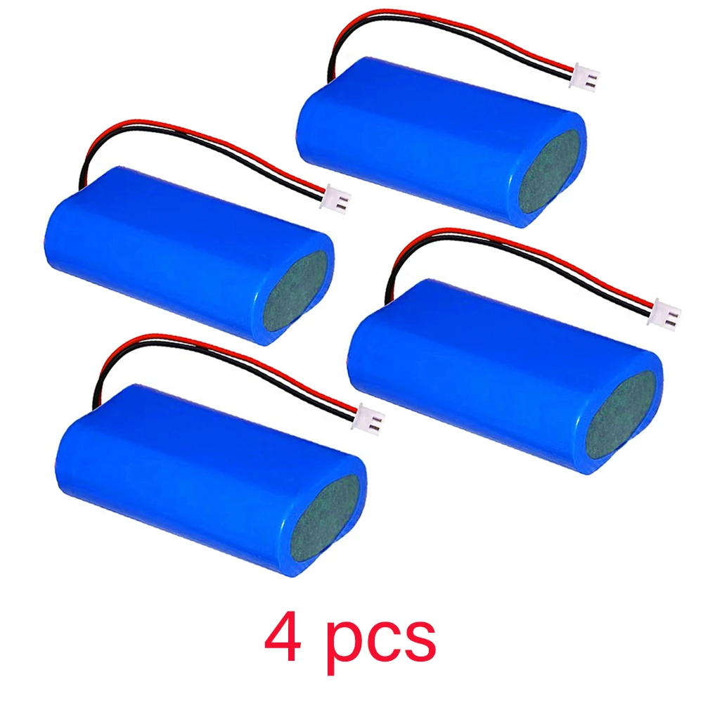 Batería de litio recargable para pesca, luz LED, Altavoz Bluetooth, 3,7 V, 18650, con enchufe de XH2.54-2P, 6800mAh: Rojo