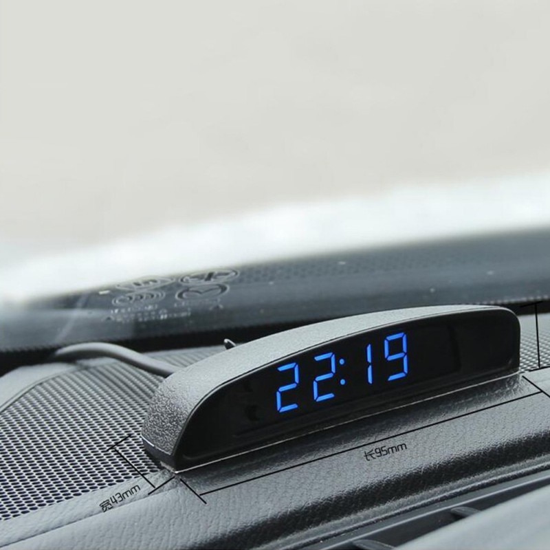 12v originalt utseende på bilinteriør 3 i 1 bilklokketermometer og spenningsmonitor