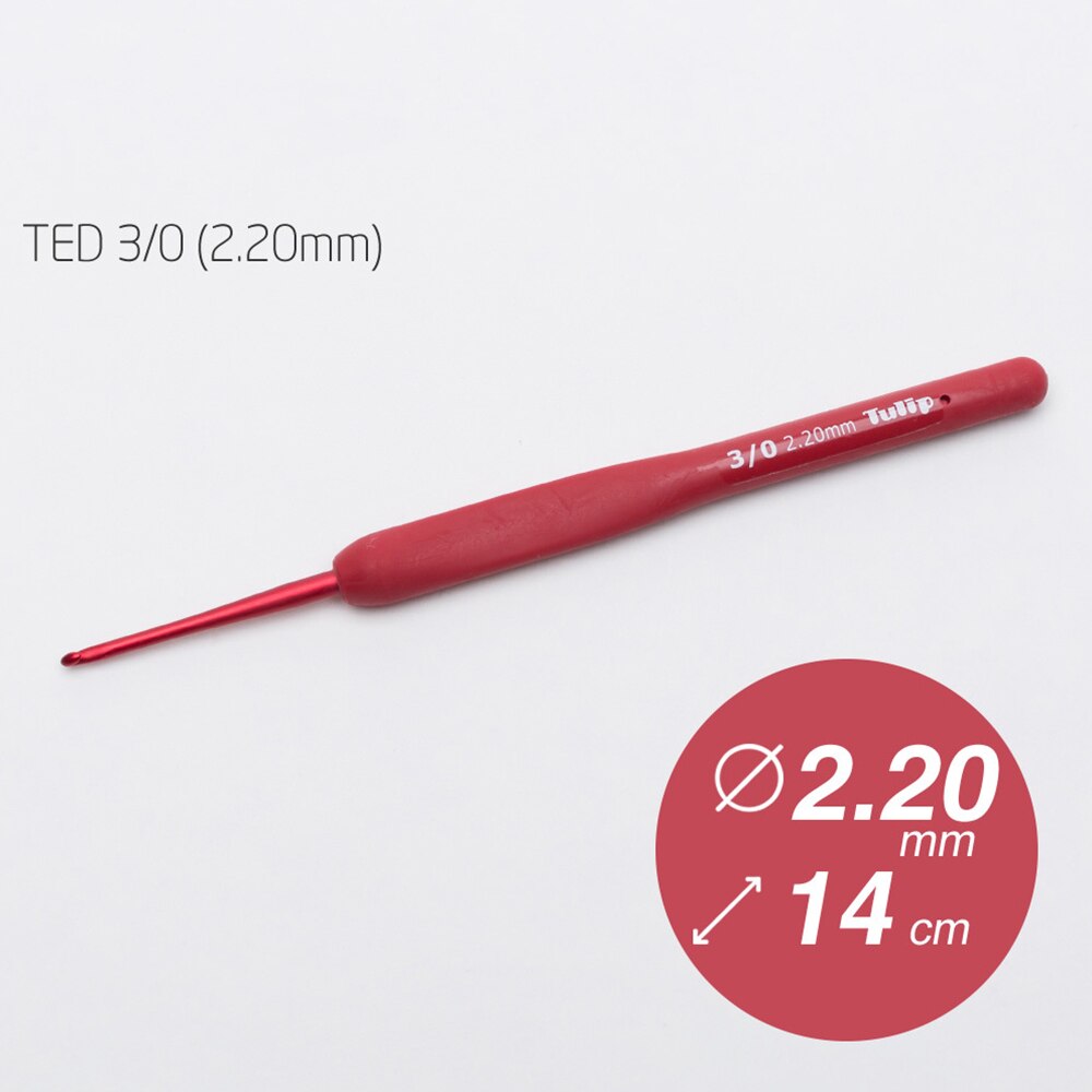 1PC Japan Tulip Brand Red Crochet Hook Aluminum Resin Knitting Needles Original authentic Upscale Imported Dia 1.8-6.5mm MMHXQ: 2.2mm