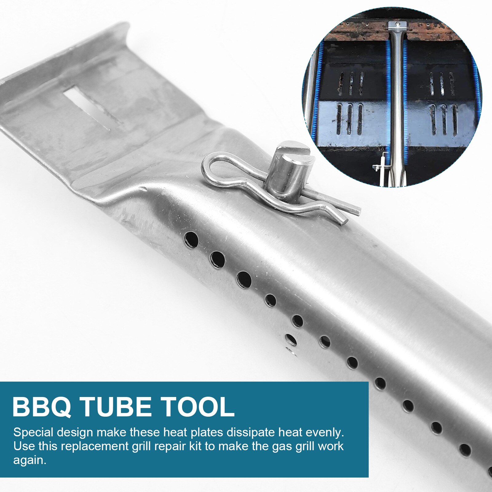 4pcs Stainless Steel Grill Burner Tubes BBQ-Element Tube Replacements Gas Grill Burner Tubes