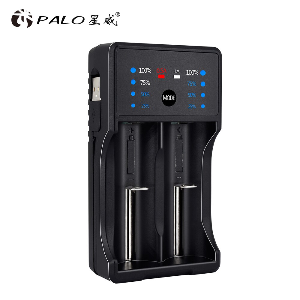 PALO 3.7V 18650 16340 14500 18500 lithium Battery Charger USB smart charger for 18650 rechargeable battery charger: USB charger