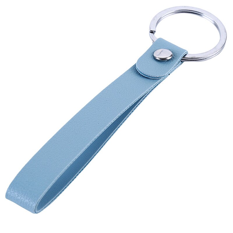 Kreative Tasche Ring Leder Schlüsselring Haushälterin Key Brieftasche Keychain Seil Covers Schlüssel Halter Tasche Organizer Smart Key Brieftasche Fall: light blue