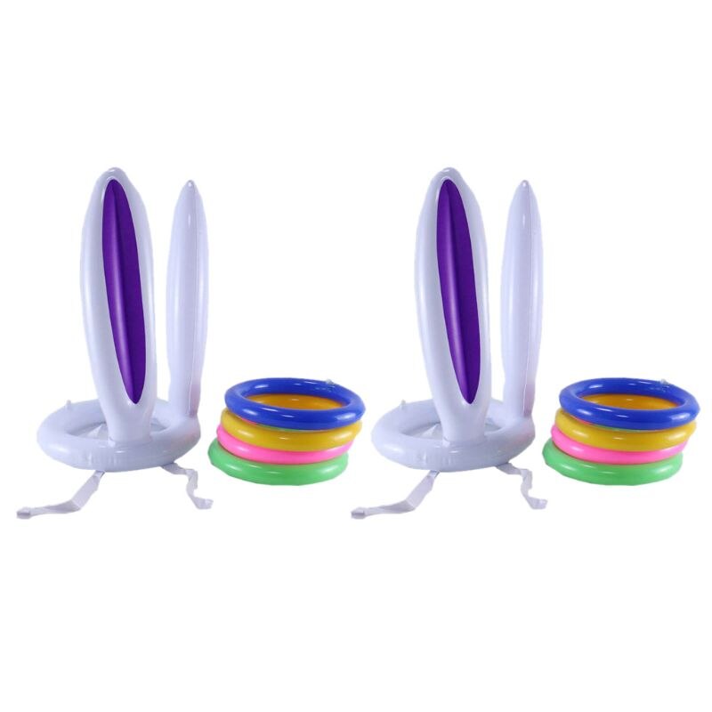 2 Pcs Ostern Aufblasbare Bunny Kaninchen Ohren Ring Partei Liefert: Licht Grün