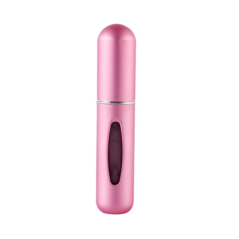 Mini botella de Perfume portátil de viaje de alta gama, Base de recarga, carga recta, muestra pequeña de Perfume, Material de aluminio: Beige